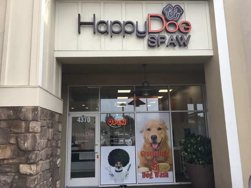 The Happy Dog Spaw storefront on Bonita Road